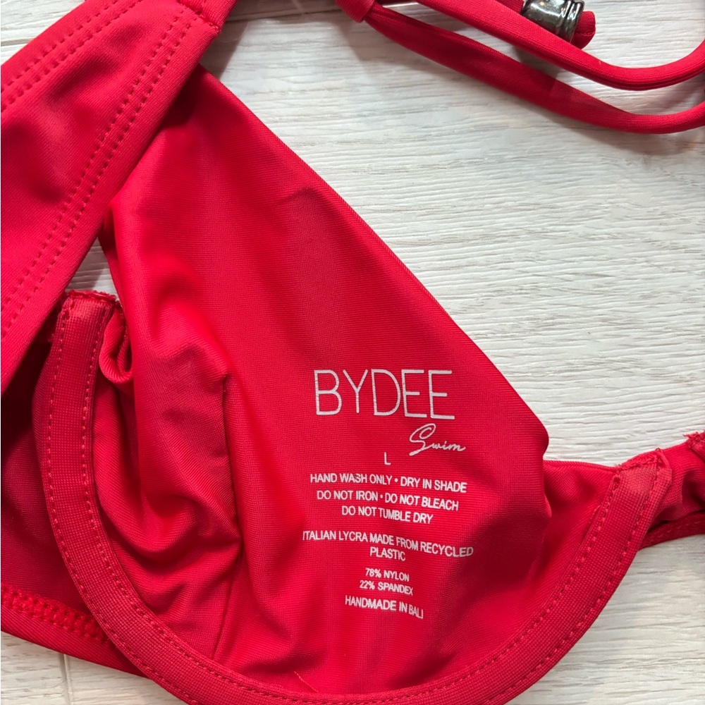 #Bydee Bikinks Red swim Top size Large - Picture 2 of 3
